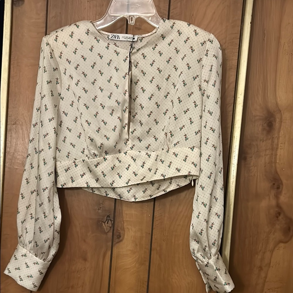 Zara Cream Floral Women's Top